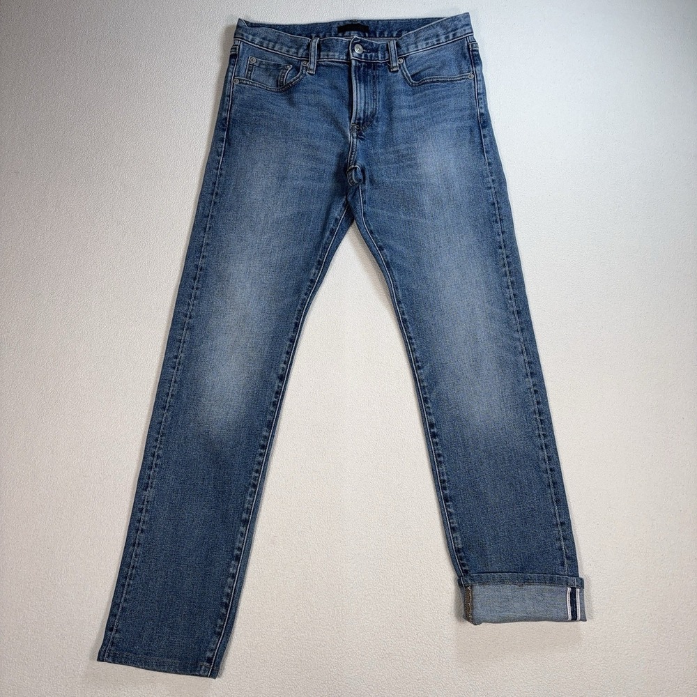 Uniqlo Kaihara Selvedge Jeans Men's 30 (fits 31x31) Blue Slim Straight Low Denim